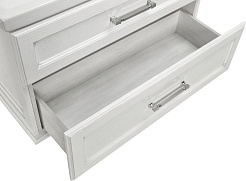 ASB-Woodline Тумба с раковиной Венеция 100 подвесная белая патина серебро – фотография-6